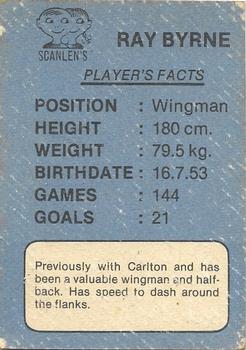 1981 Scanlens VFL #44 Ray Byrne Back